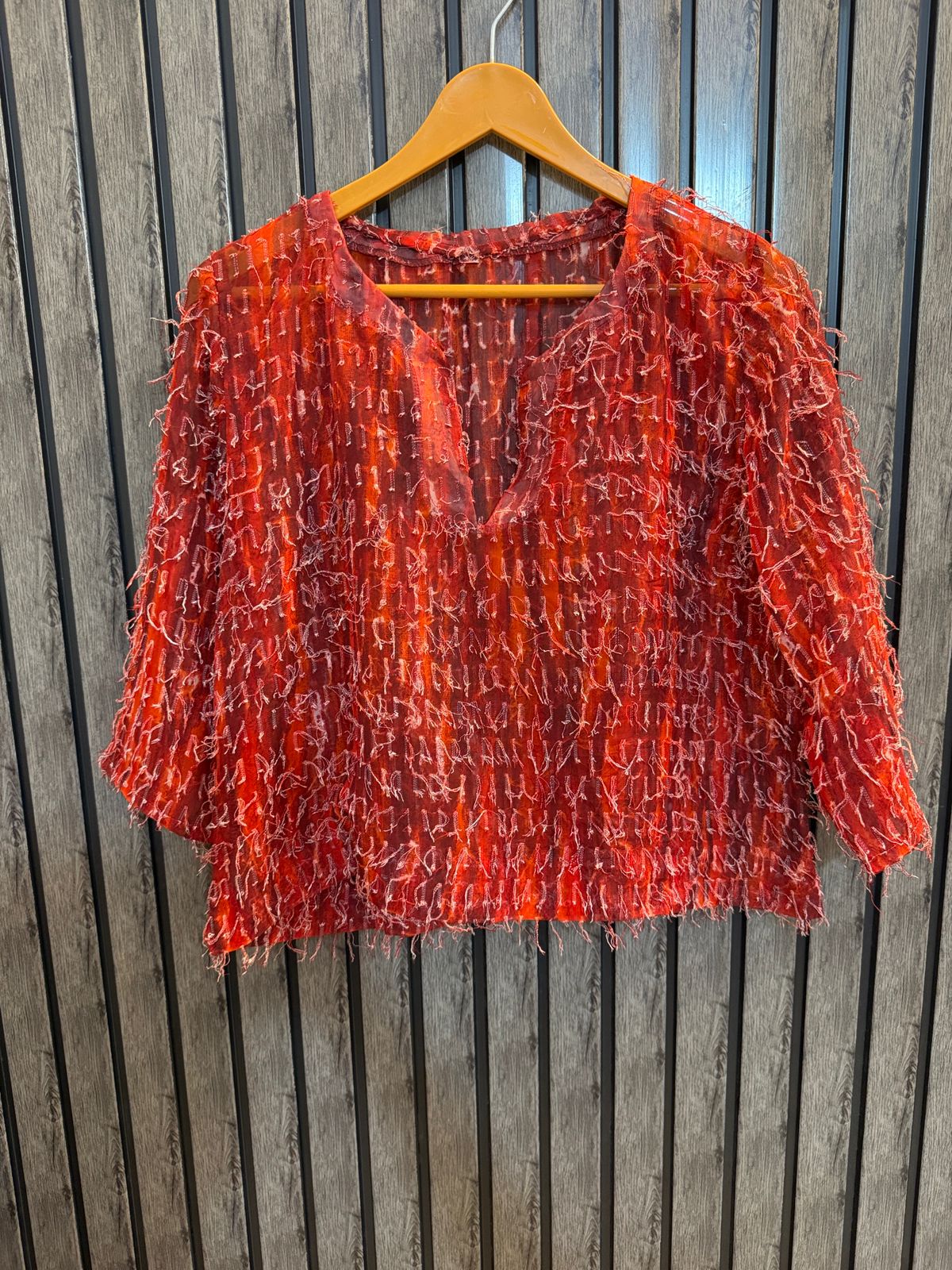 Chest 19  Length 20  Fabric Chiffon Classic Button Down Western Blouse