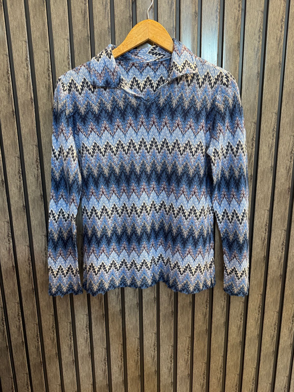 Chest 18  Length 23  Fabric Net Elegant Evening Full Sleeve Top