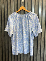 Chest 20  Lenght 24  Fabric linen Ladies Fashion Half Sleeve Top
