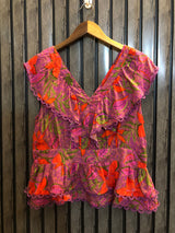 Chest 19  Lenght 21  Fabric linen Evening Wear Sleeveless Tops for Ladies