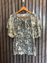 Chest 22  Lenght 25  Fabric linen Elegant Casual Western Tops for Women