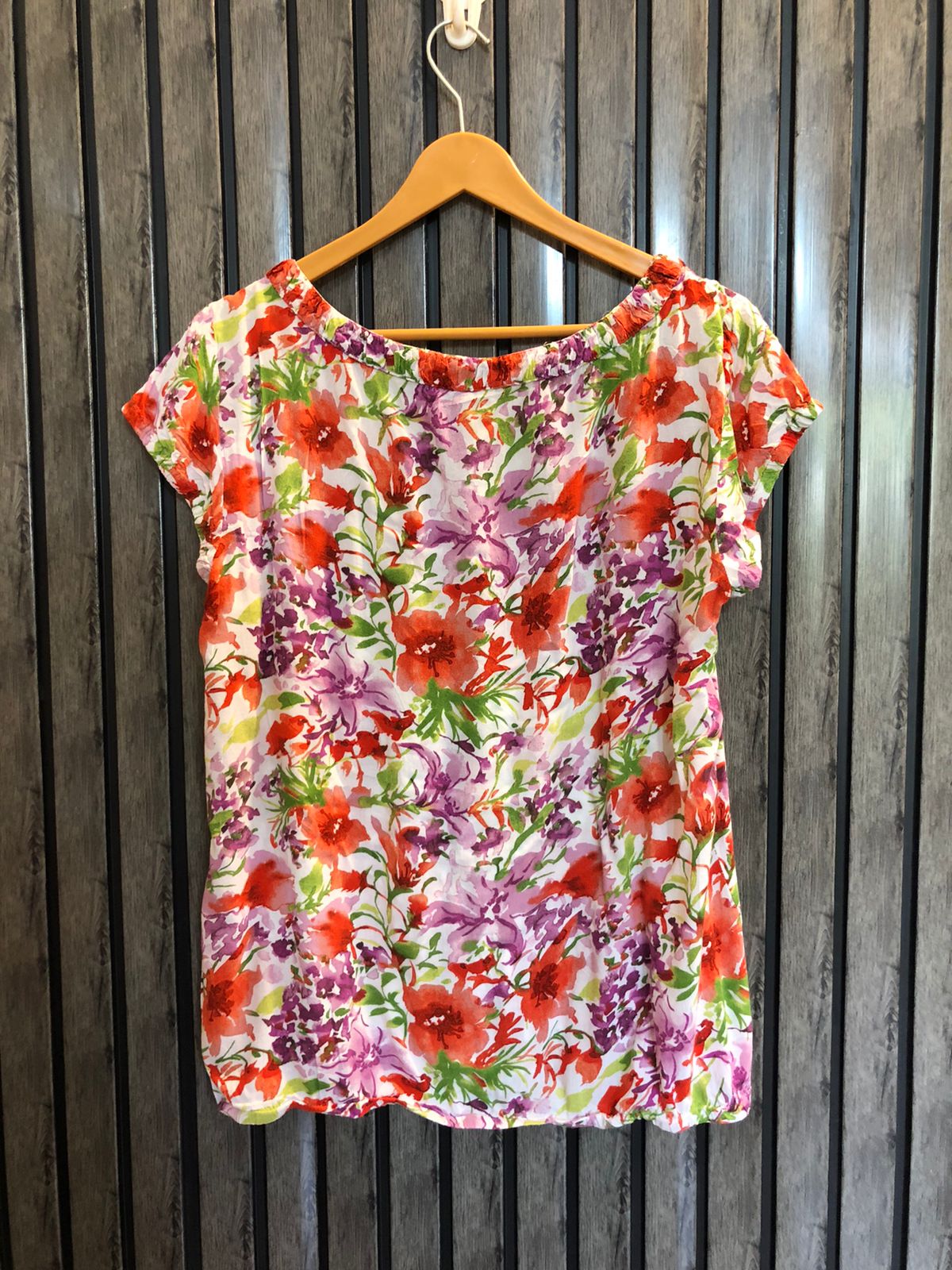 Chest 22  Lenght 26  Fabric linen Fashion Hub for Women’s Half Sleeve Tops