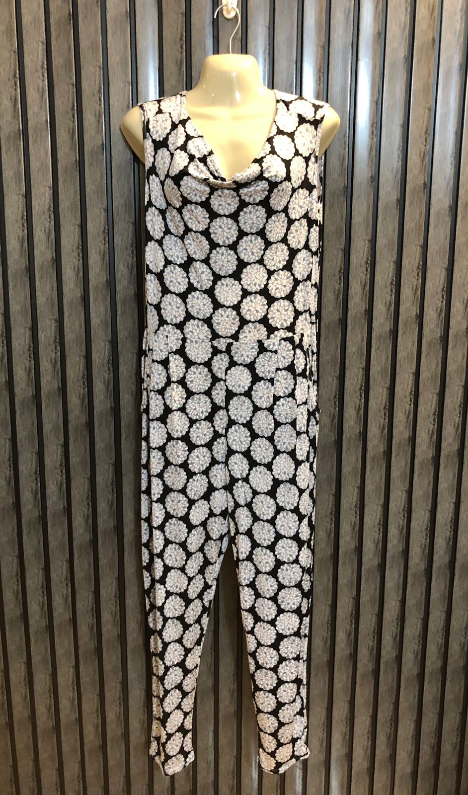Chest 21  Length 53  Fabric Silk Jersey Fashion Forward Women’s Jumpsuit