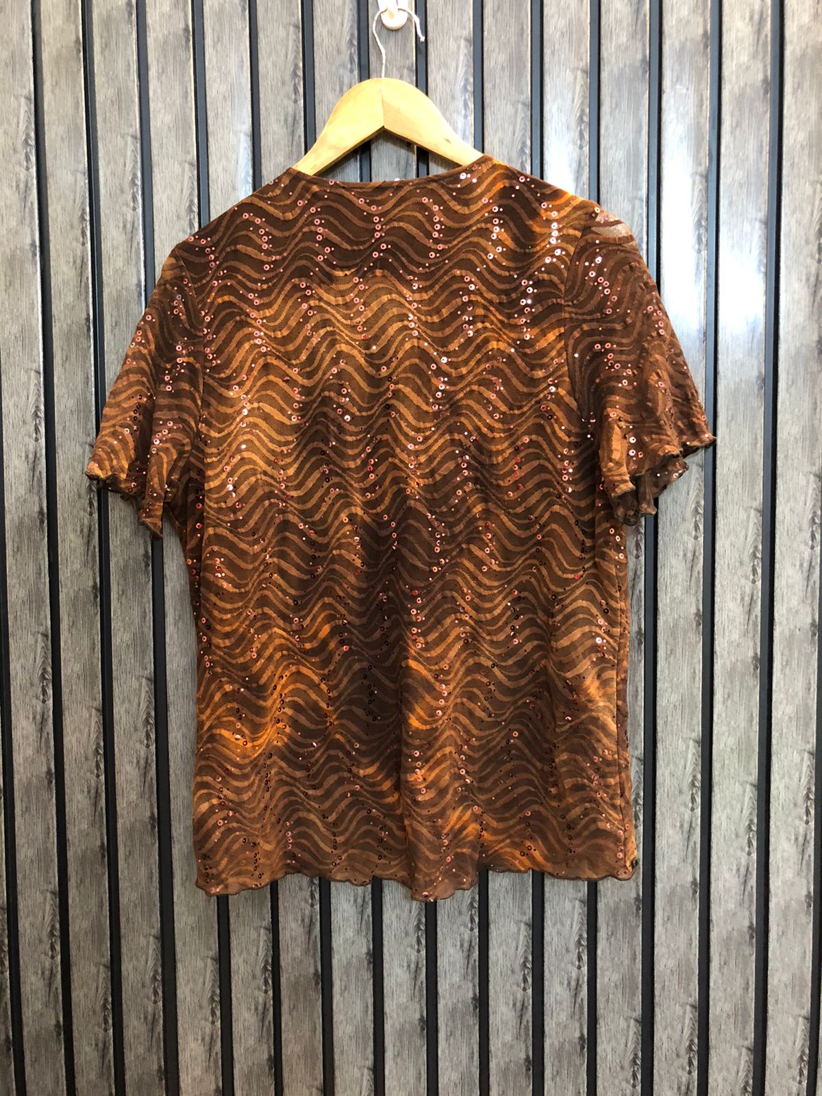 Chest 21  Length 24  Fabric net jersey New Arrival  half Sleeve Party Tops