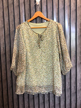 Chest 19.5  Length 25  Fabric Chiffon Western Casual Top