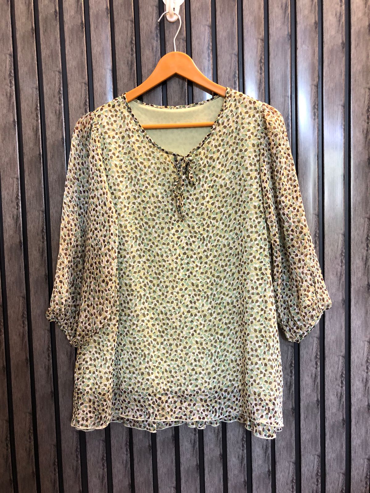 Chest 19.5  Length 25  Fabric Chiffon Western Casual Top