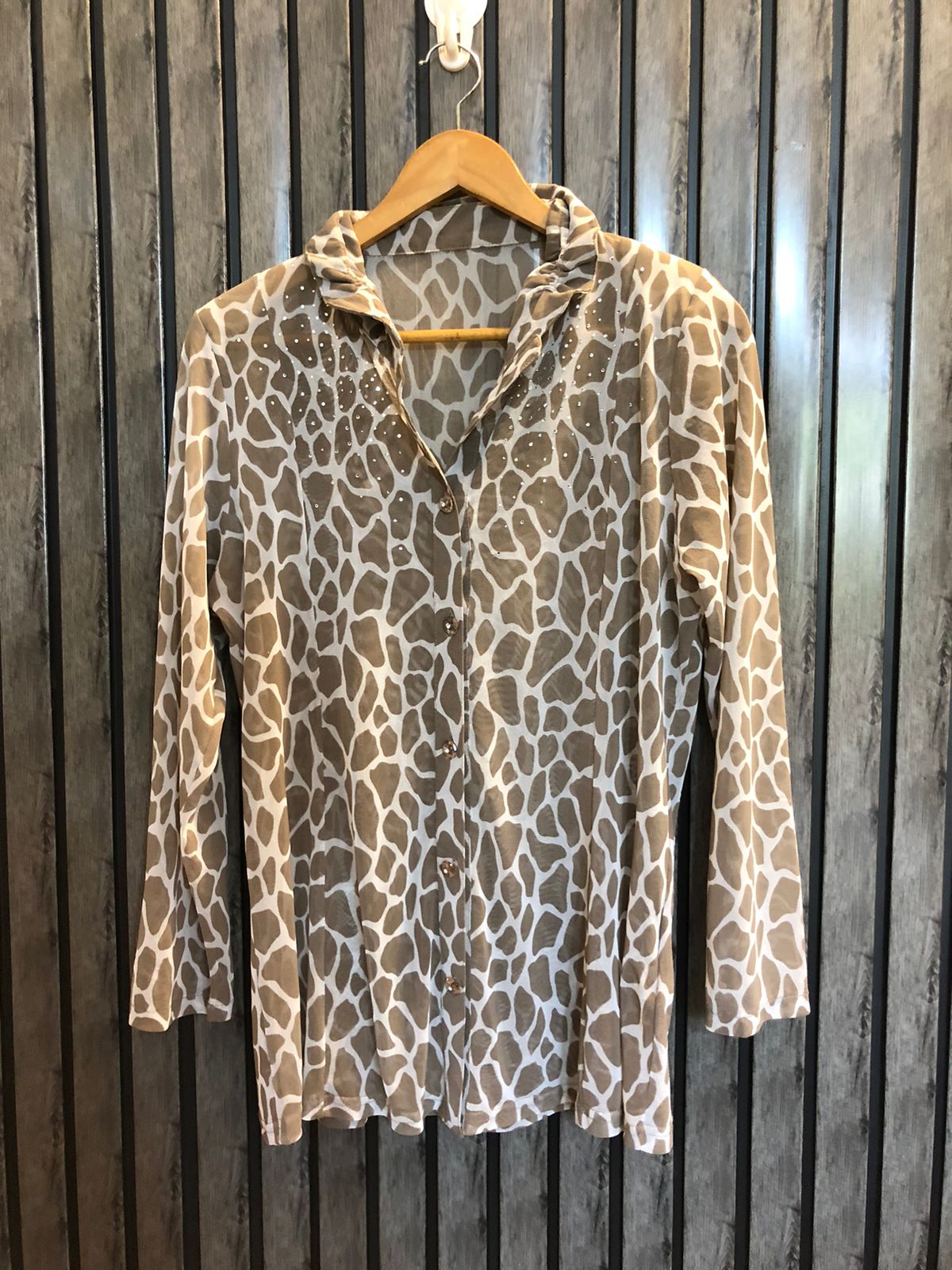 Chest 21  Length 26  Fabric Net Trendy Casual Top