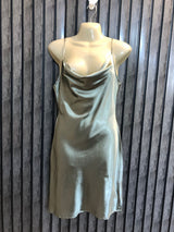 Chest 17  Length 32  Fabric silk Fashion Mini Dress