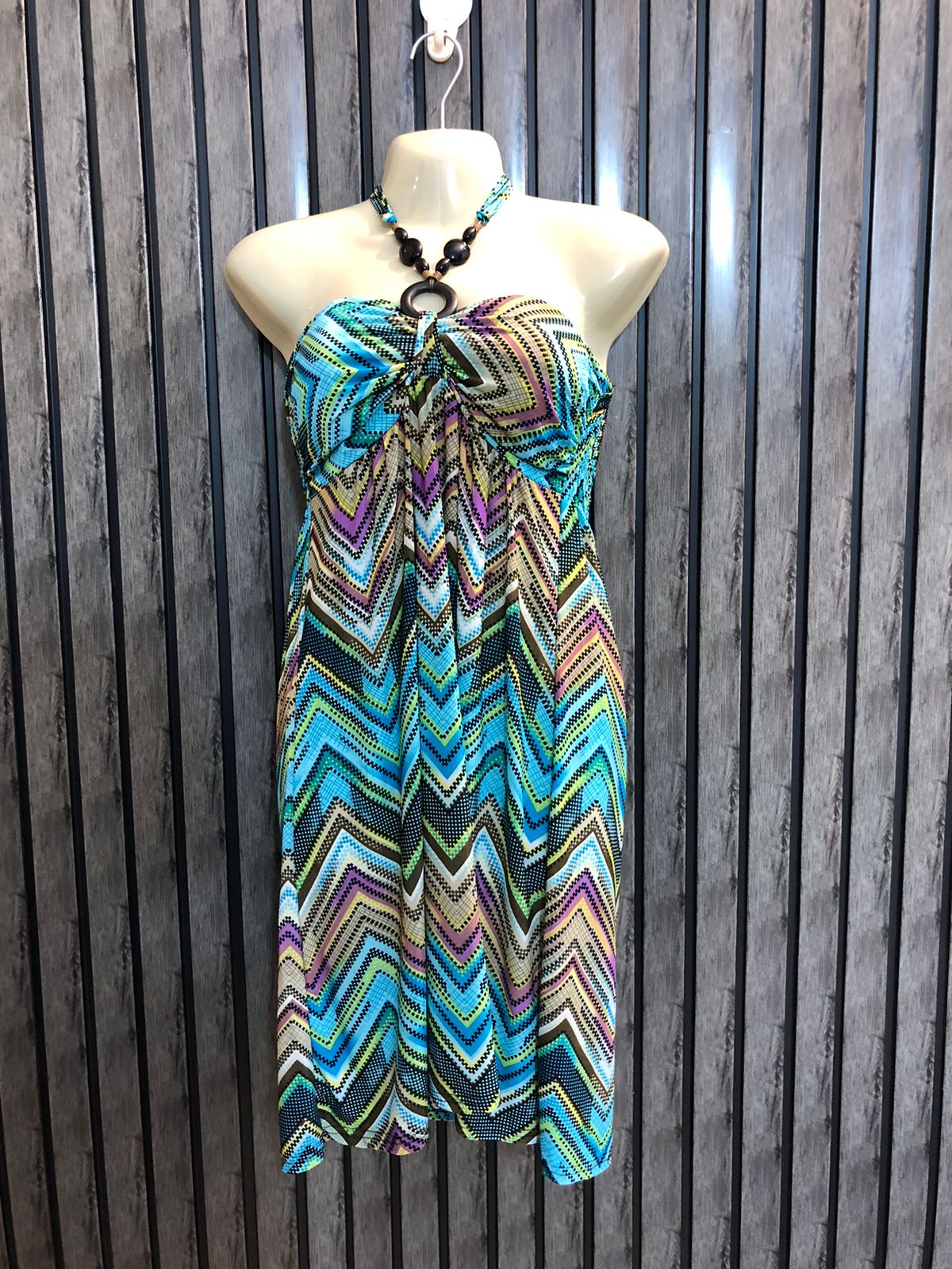Chest 17  Length 34  Fabric Silk Jersey Western Style Mini Dress