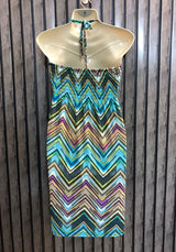 Chest 17  Length 34  Fabric Silk Jersey Western Style Mini Dress