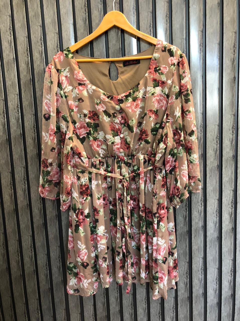 Chest 23  Lenght 32  Fabric chiffon Casual Stylish Long Top