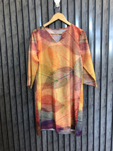 Chest 19  Length 34  Fabric Silk Fashionable Women Long Top