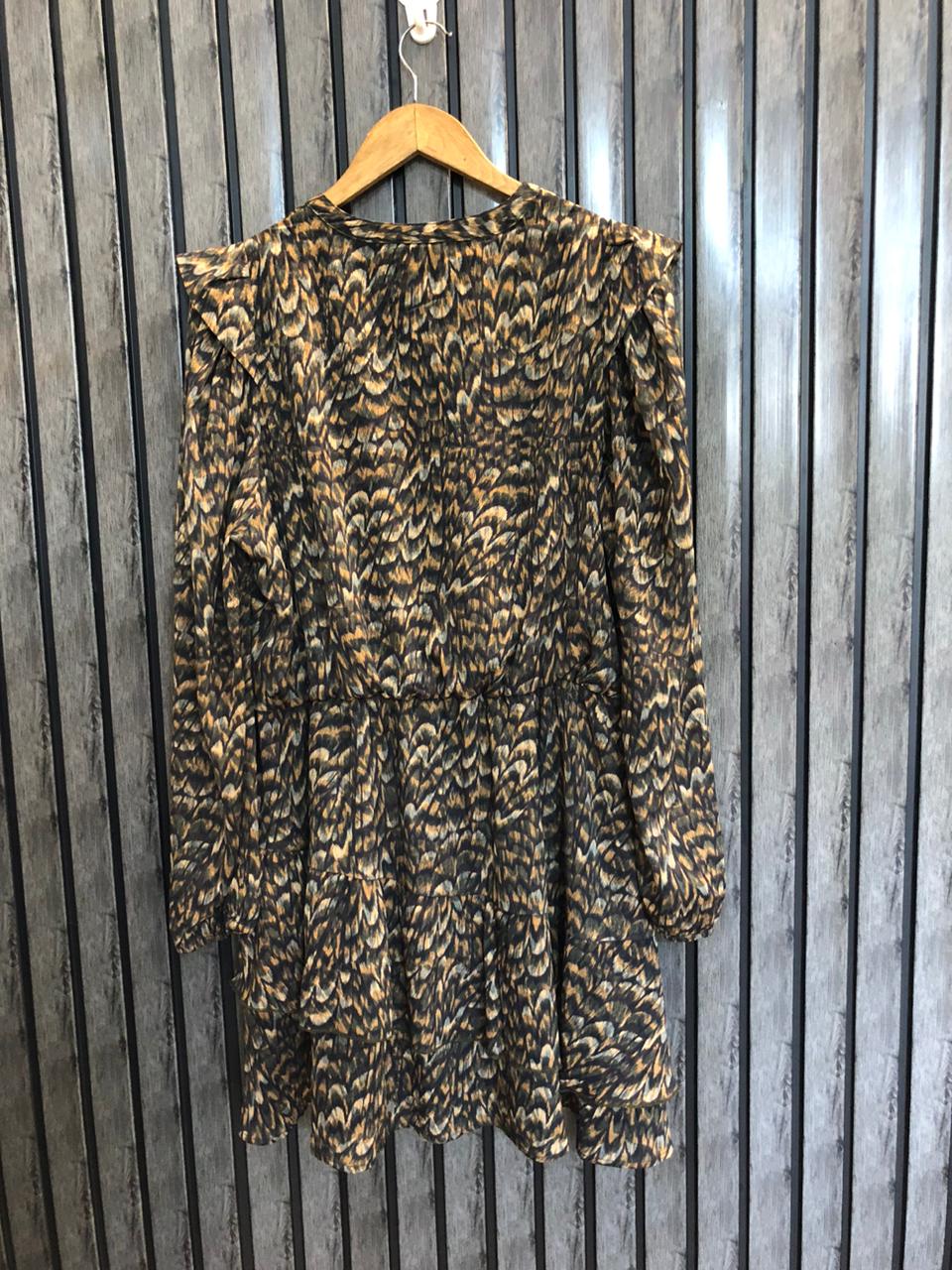 Chest 20  Length 33  Fabric Chiffon Modern Casual Long Top