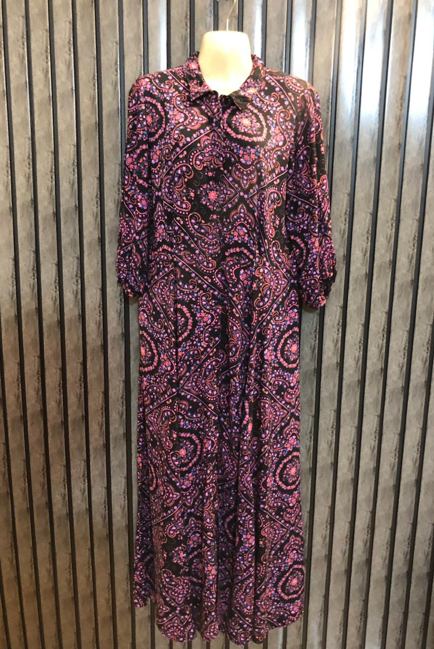 Chest 19  Length 52  Fabric Linen Western Maxi for Women