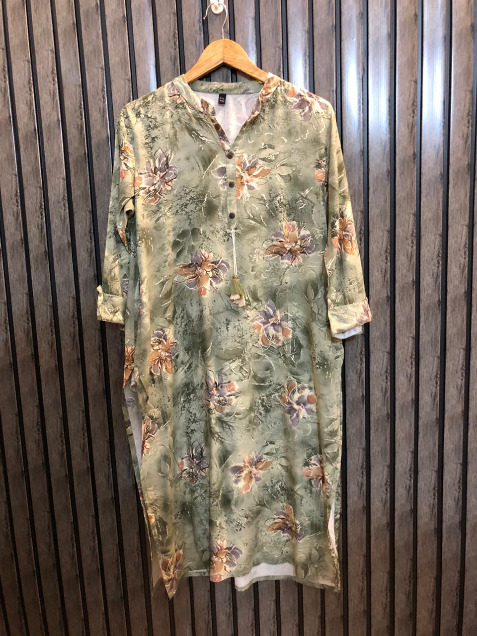 Chest 20  Length 42  Fabric Linen Fashion Long Shirt