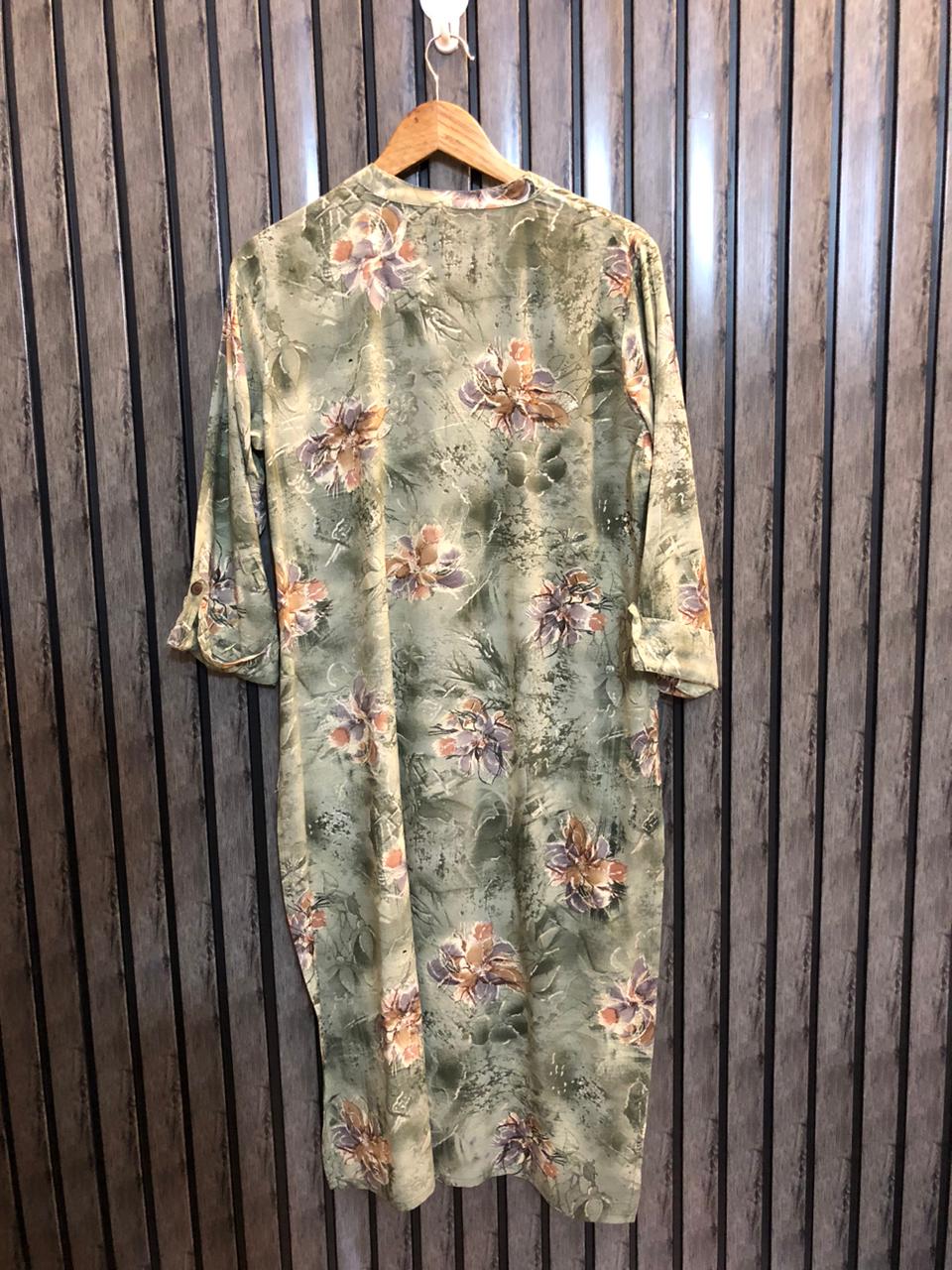 Chest 20  Length 42  Fabric Linen Fashion Long Shirt