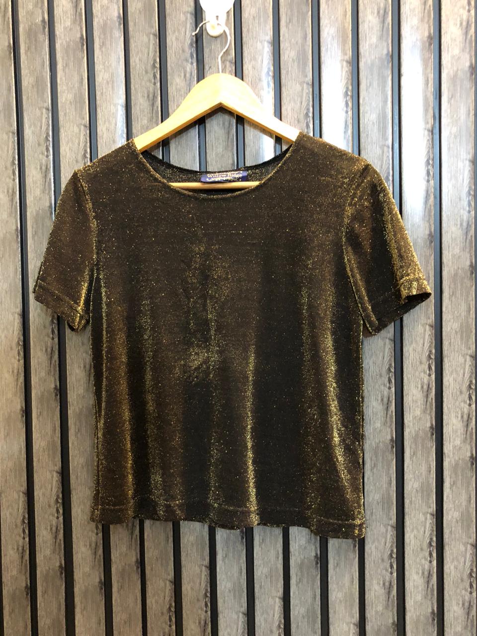 Chest 20  Length 19  Fabric Silk Jersey Trendy Party Wear Top