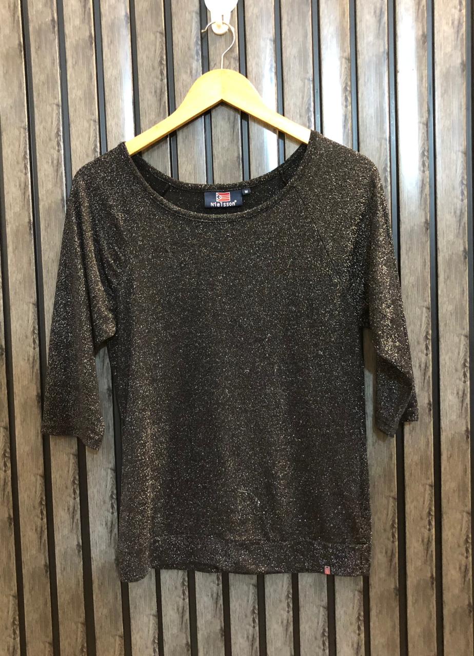 Chest 19  Length 23  Fabric Silk Jersey Modern Party Wear Top
