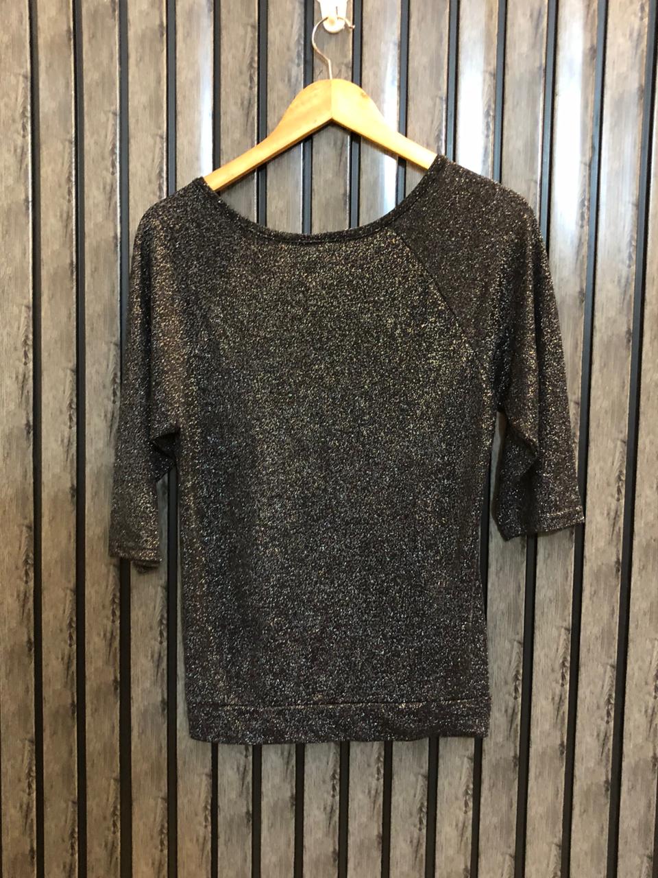 Chest 19  Length 23  Fabric Silk Jersey Modern Party Wear Top