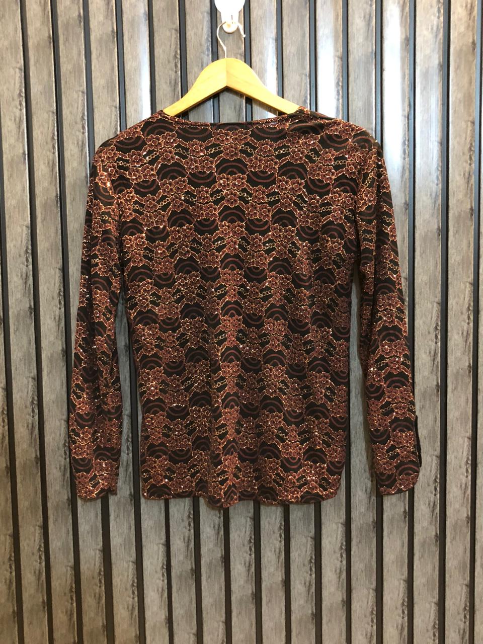 Chest 20  Length 24  Fabric Silk Jersey Glam Party Wear Top
