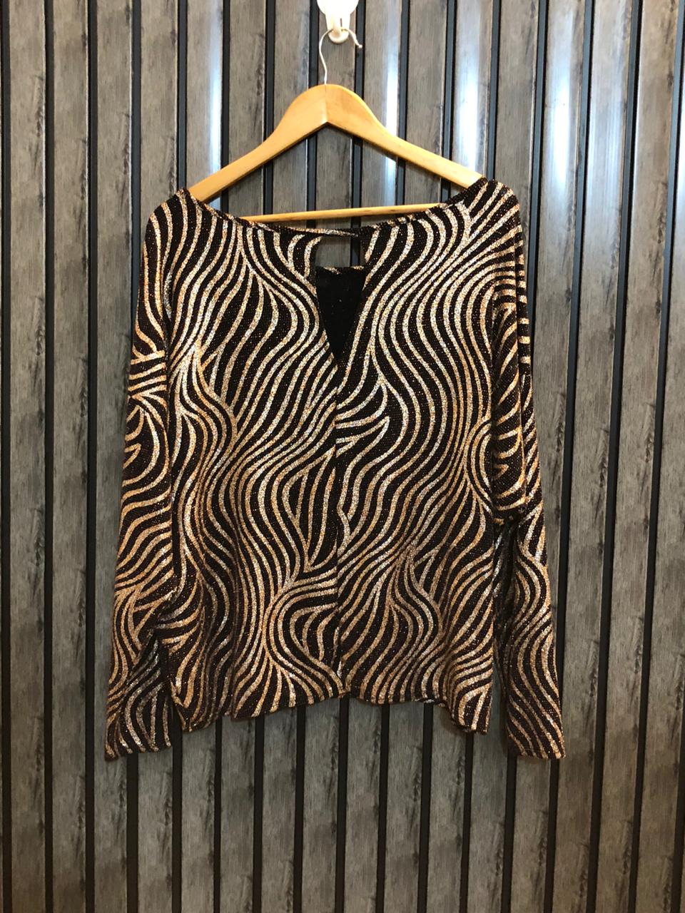 Chest Xl Baggy Style  Length 24  Fabric Silk Jersey Chic Party Wear Top