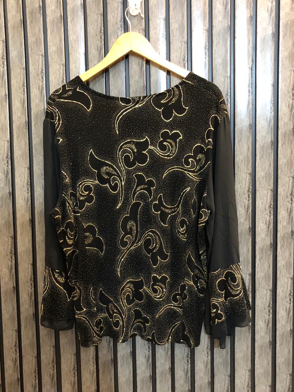 Chest 24  Length 25  Fabric Sleeve Chiffon Other Fabric Silk Jersey Premium Party Wear Top