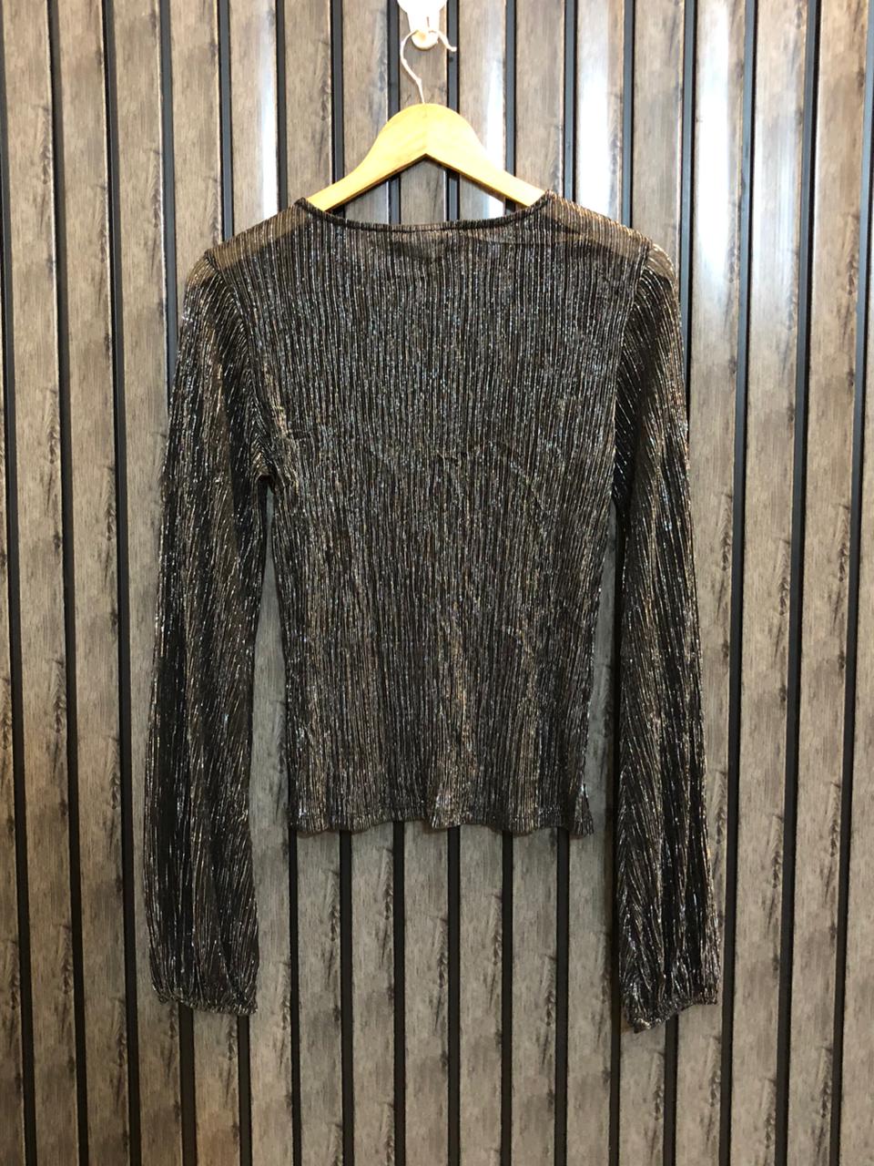 Chest 18  Length 21  Fabric Net Jersey Simple Party Wear Top