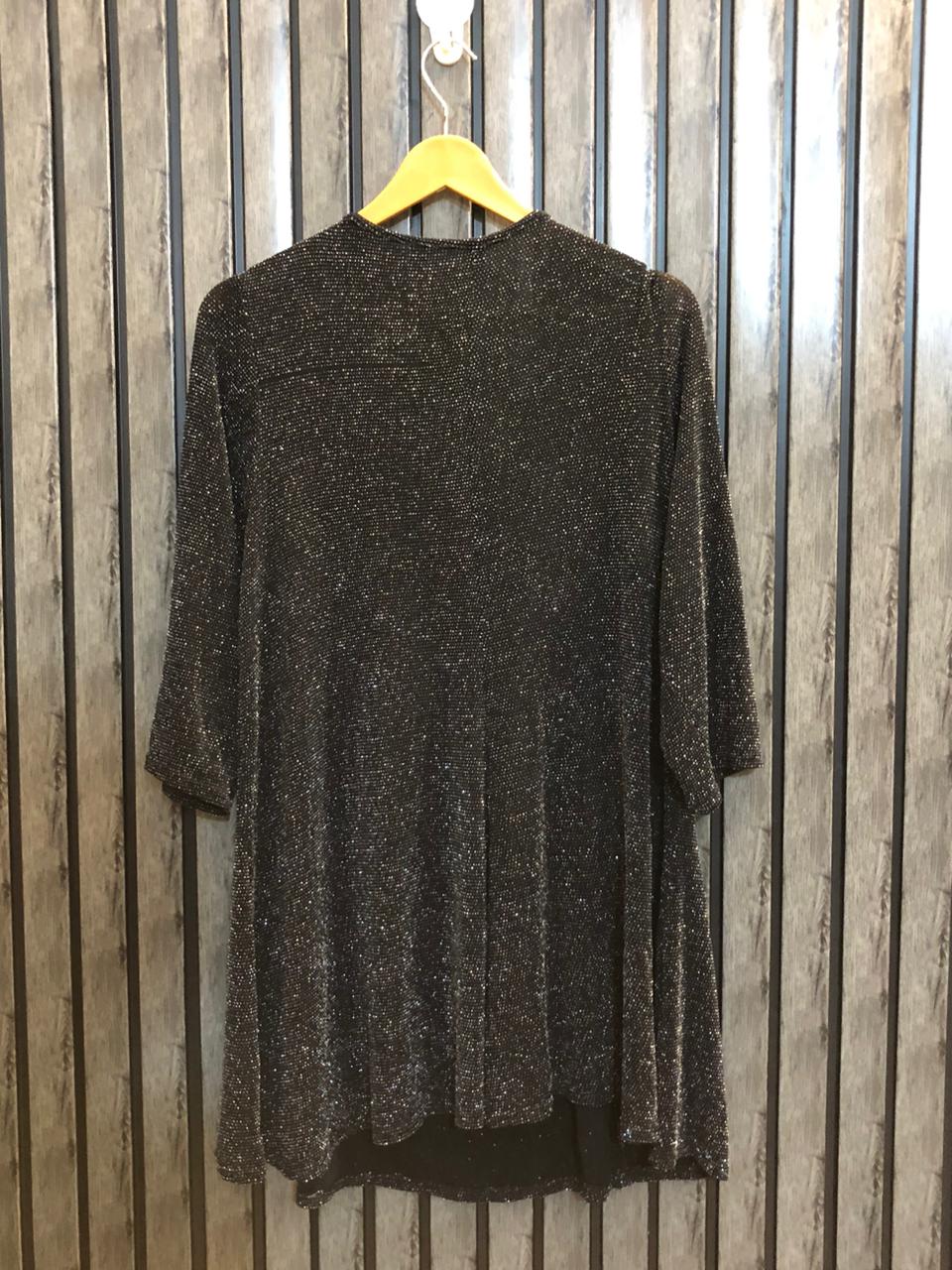Chest 22  Length 31  Fabric Silk Jersey Shiny Party Wear Top