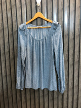 Chest 20  Length 25  Fabric Linen Fashionable Ladies Summer Long Sleeve Top