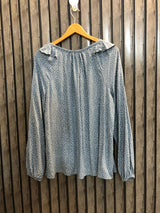 Chest 20  Length 25  Fabric Linen Fashionable Ladies Summer Long Sleeve Top