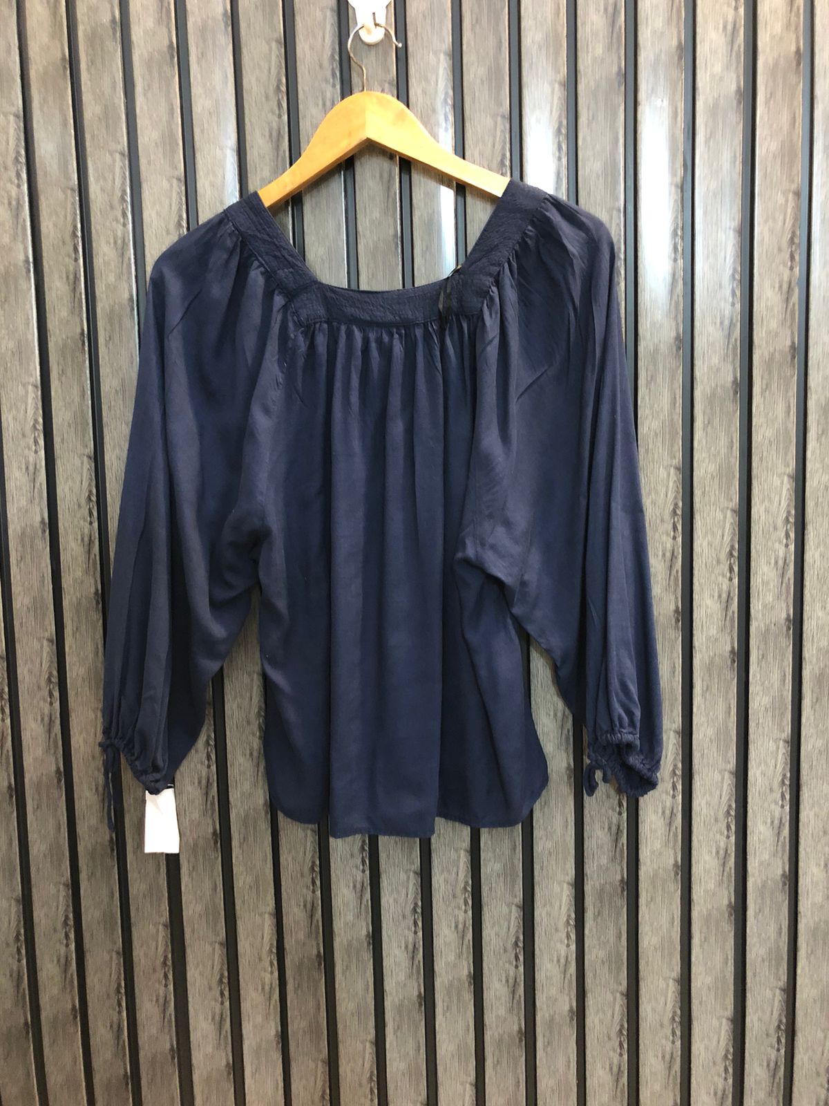 Chest 19  Length 21  Fabric Linen Chic Western Wear Full Sleeves Top for Women