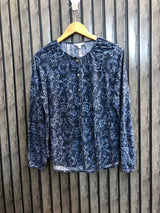 Chest 19  Length 24  Fabric Linen Modern Style Women Casual Full Sleeves Top