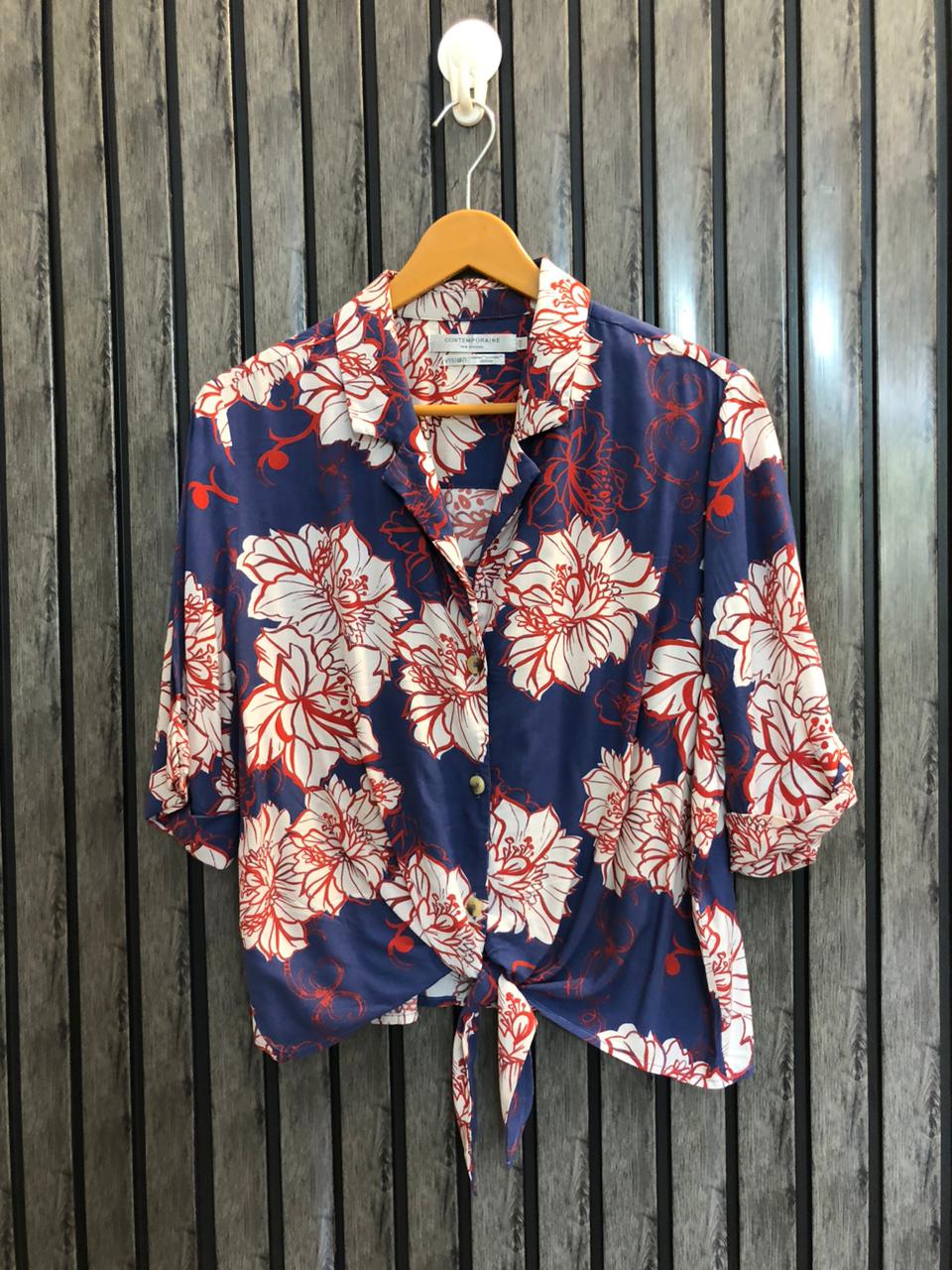 Chest 21  Length 19  Fabric linen Modern Women’s Half Sleeve Top