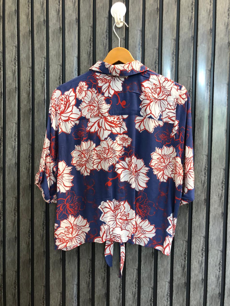 Chest 21  Length 19  Fabric linen Modern Women’s Half Sleeve Top