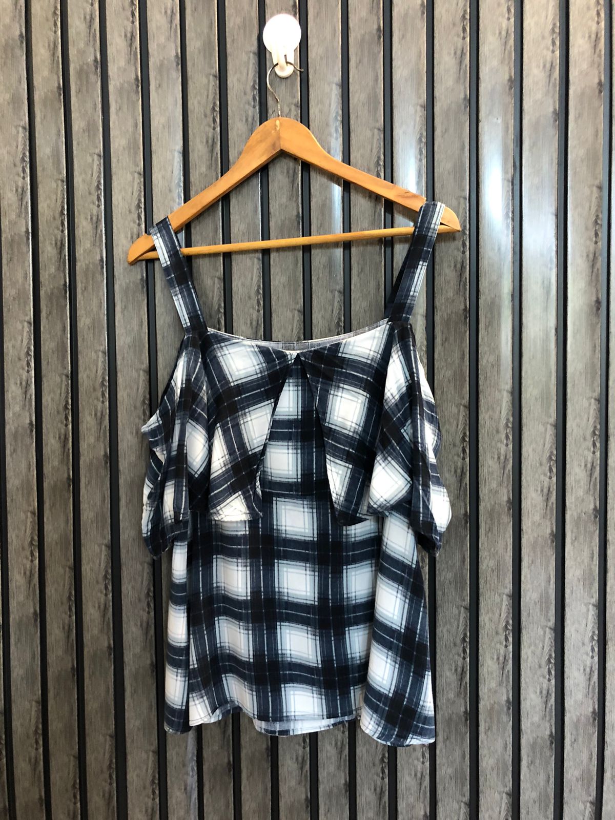 Chest 19  Length 25  Fabric cotton Chic Short Sleeve Ladies Casual Top