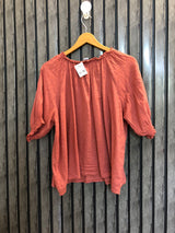 Chest 22  Length 22  Fabric cotton Elegant Casual Ladies Top