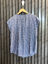 Chest 23  Length 25  Fabric cotton silk Smart Summer Ladies Half Sleeve Top