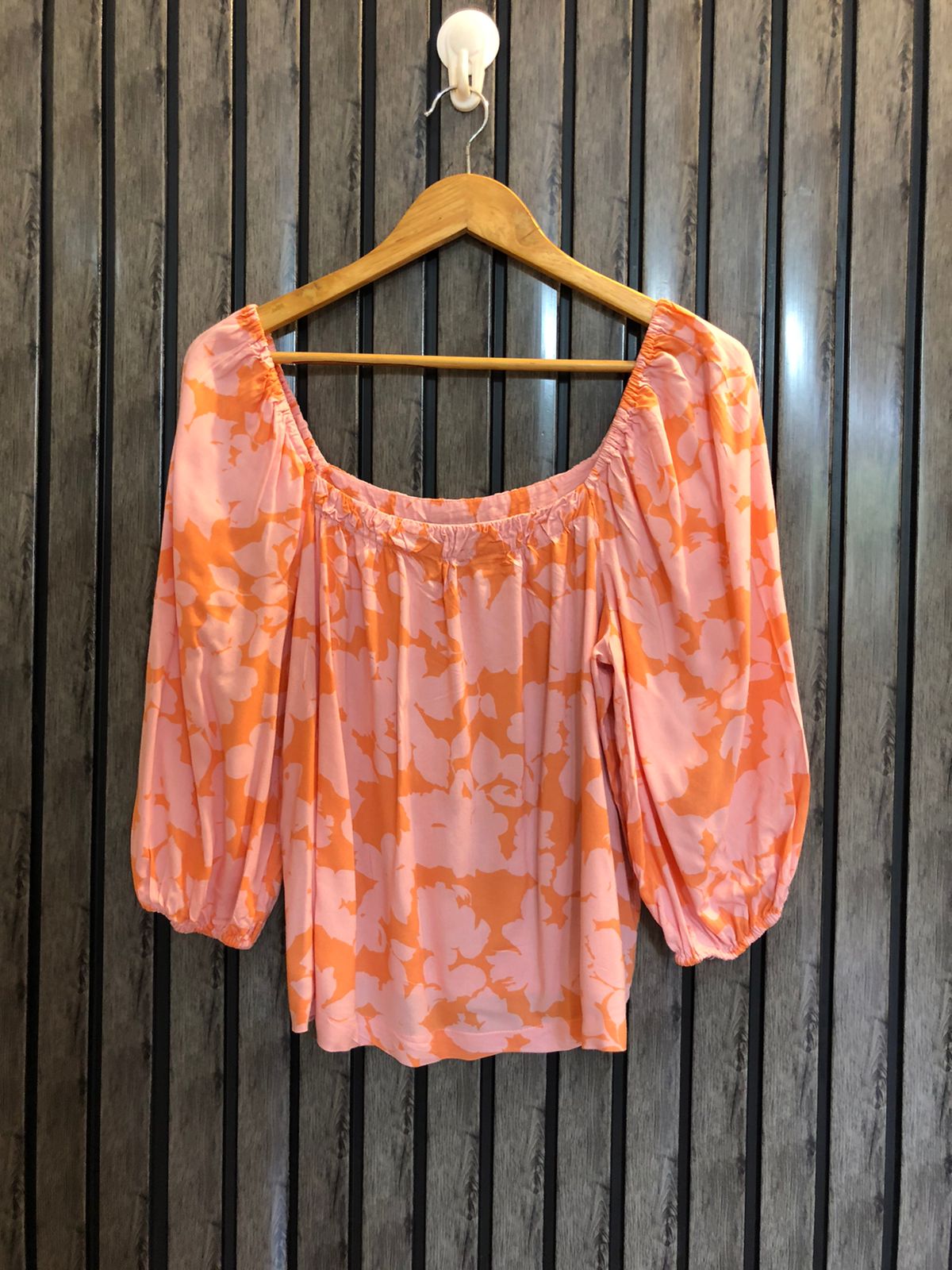 Chest 18  Length 19  Fabric Linen Women's Casual Full Sleeves Top