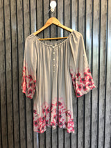 Chest 21  Length 29  Fabric Linen Women's Fashion Full Sleeves Top
