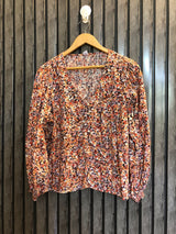Chest 20  Length 21  Fabric Linen Women's Fashionable Full Sleeves Top