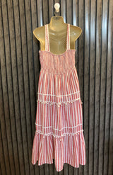 Chest 20  Length 47  Fabric Cotton Women Fashion Long Maxi Dress
