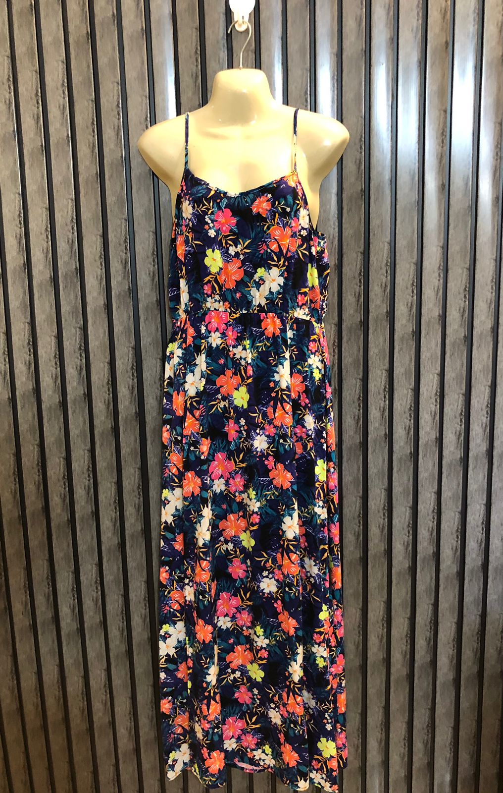 Chest 18  Length 54  Fabric Linen Branded Casual Long Maxi Dress