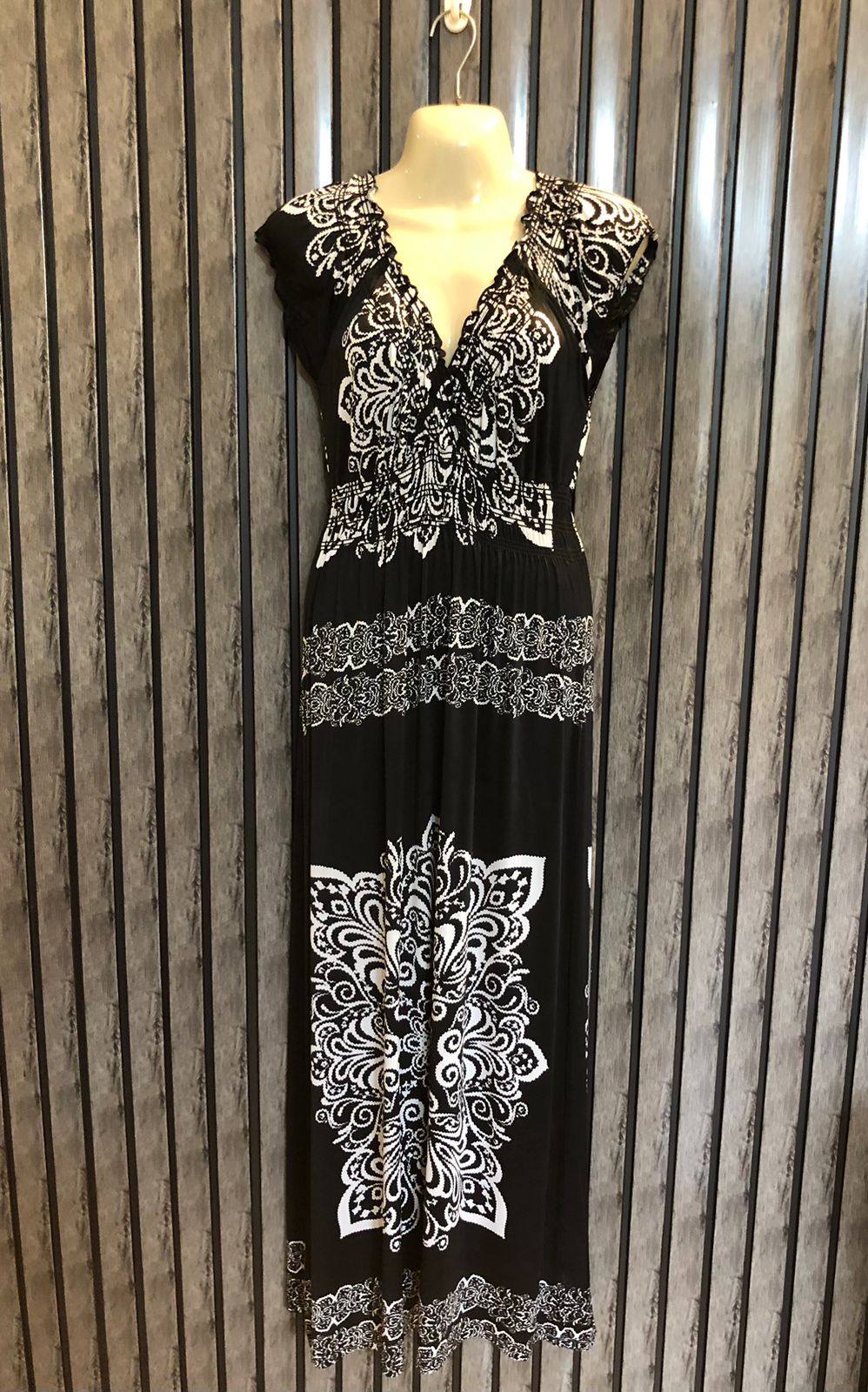 Chest 21  Length 53  Fabric Silk Jersey Imported Western Maxi Dress