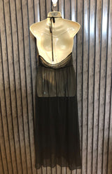 Chest Medium  Length 50  Fabric Net New Fashion Branded Maxi Dress for Ladies