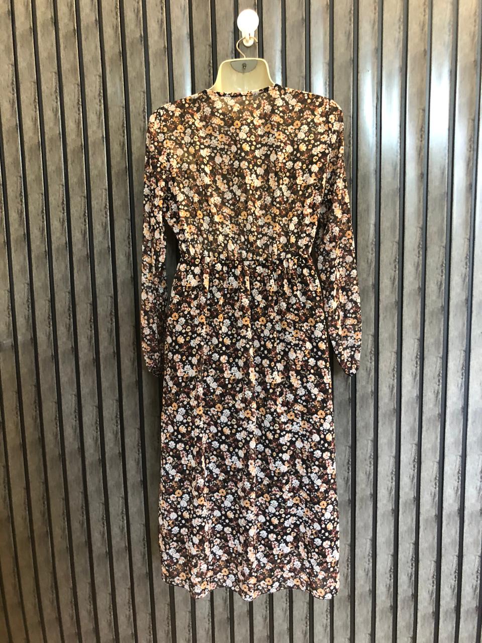 Chest 18  Lenght 41  Fabric chiffon Women's Long Dress