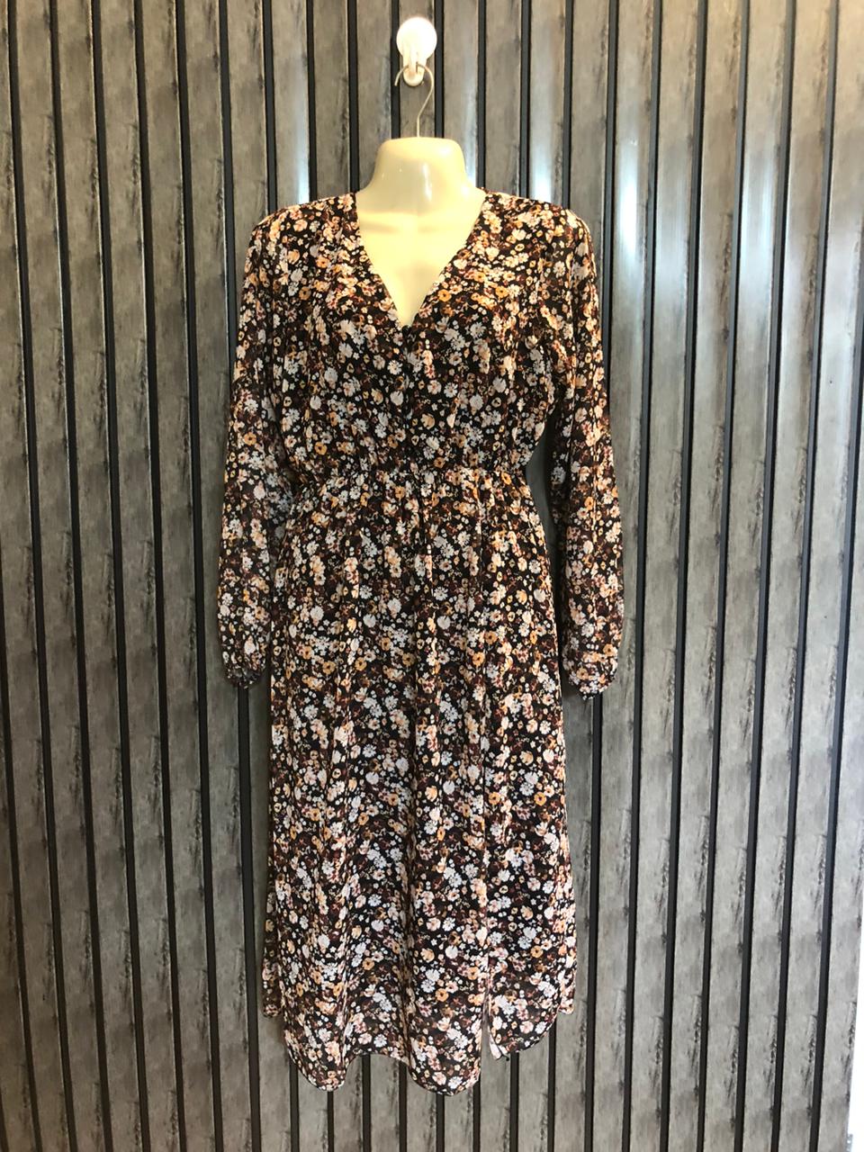 Chest 18  Lenght 41  Fabric chiffon Women's Long Dress