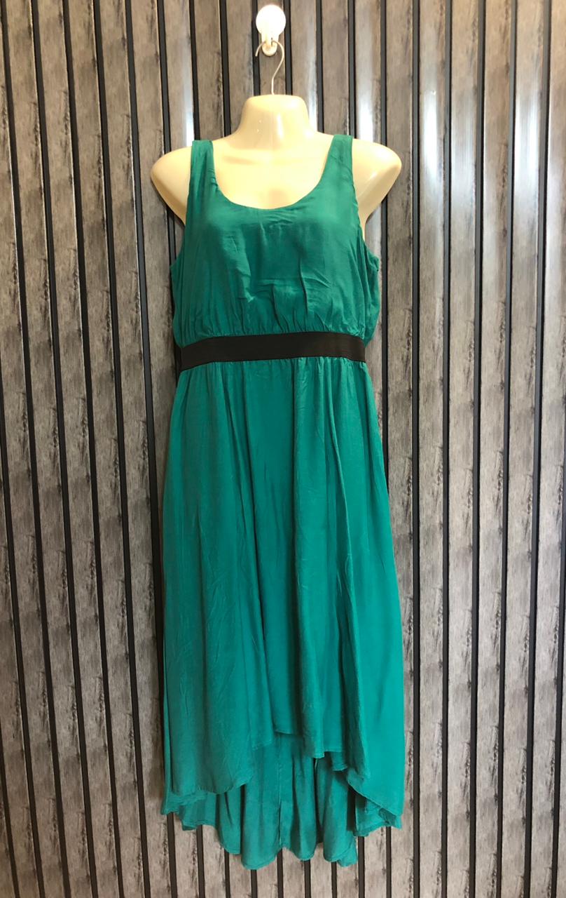 Chest 18  Lenght 39 to 49  Fabric silk Elegant Long Dress