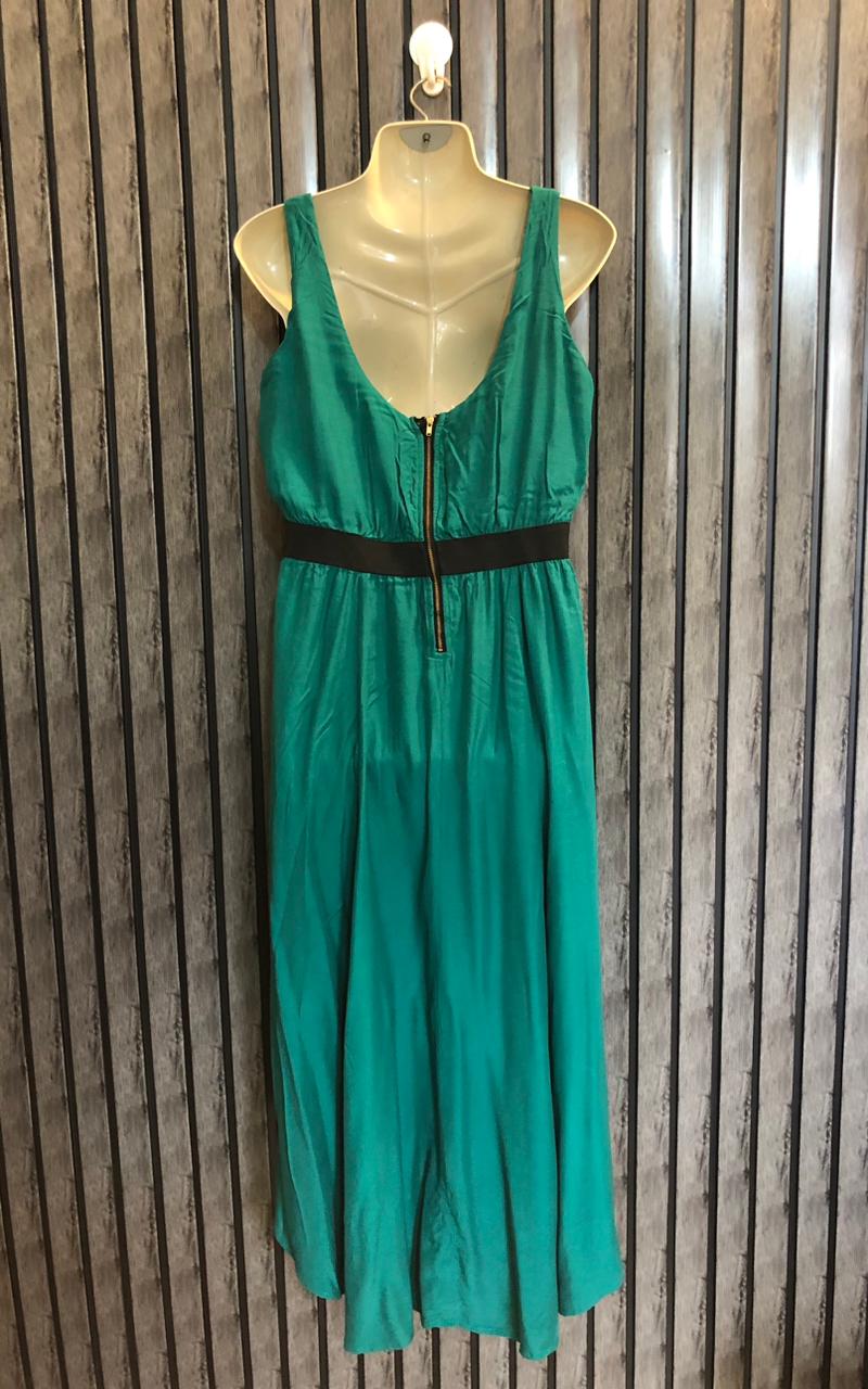 Chest 18  Lenght 39 to 49  Fabric silk Elegant Long Dress