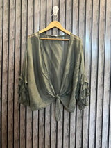 Chest medium  Lenght 23  Fabric silk Casual Chic Crop Top for Women