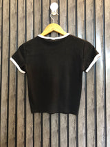 Chest 17  Lenght 17  Fabric jersey Fashionable Western Crop Top